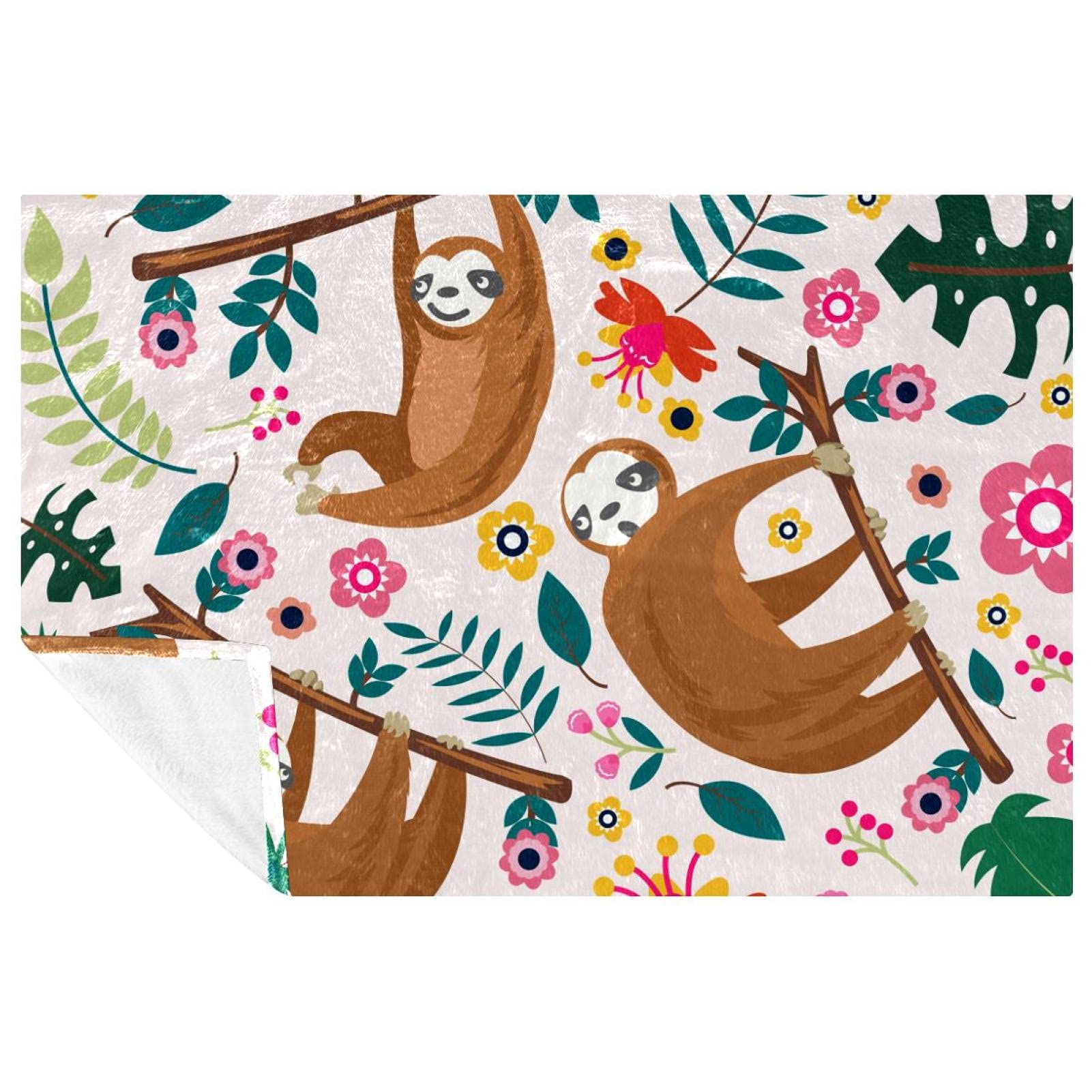 Couverture douce et chaude contre le froid motif paresseux