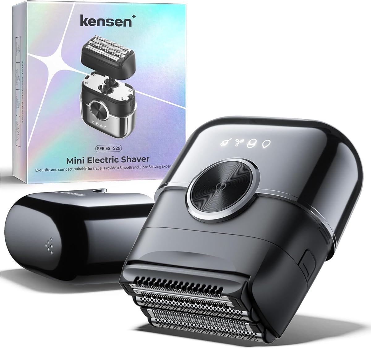 Elektrorasierer Herren, kensen Mini Foil Shaver Mit 4 Flexiblem Scherkopf Rasierapparat Usb-C Elektrischer Rasierer Wasserdicht Folienrasierer 120Min Trockenrasierer Tragbar für Bart Gesicht Reise