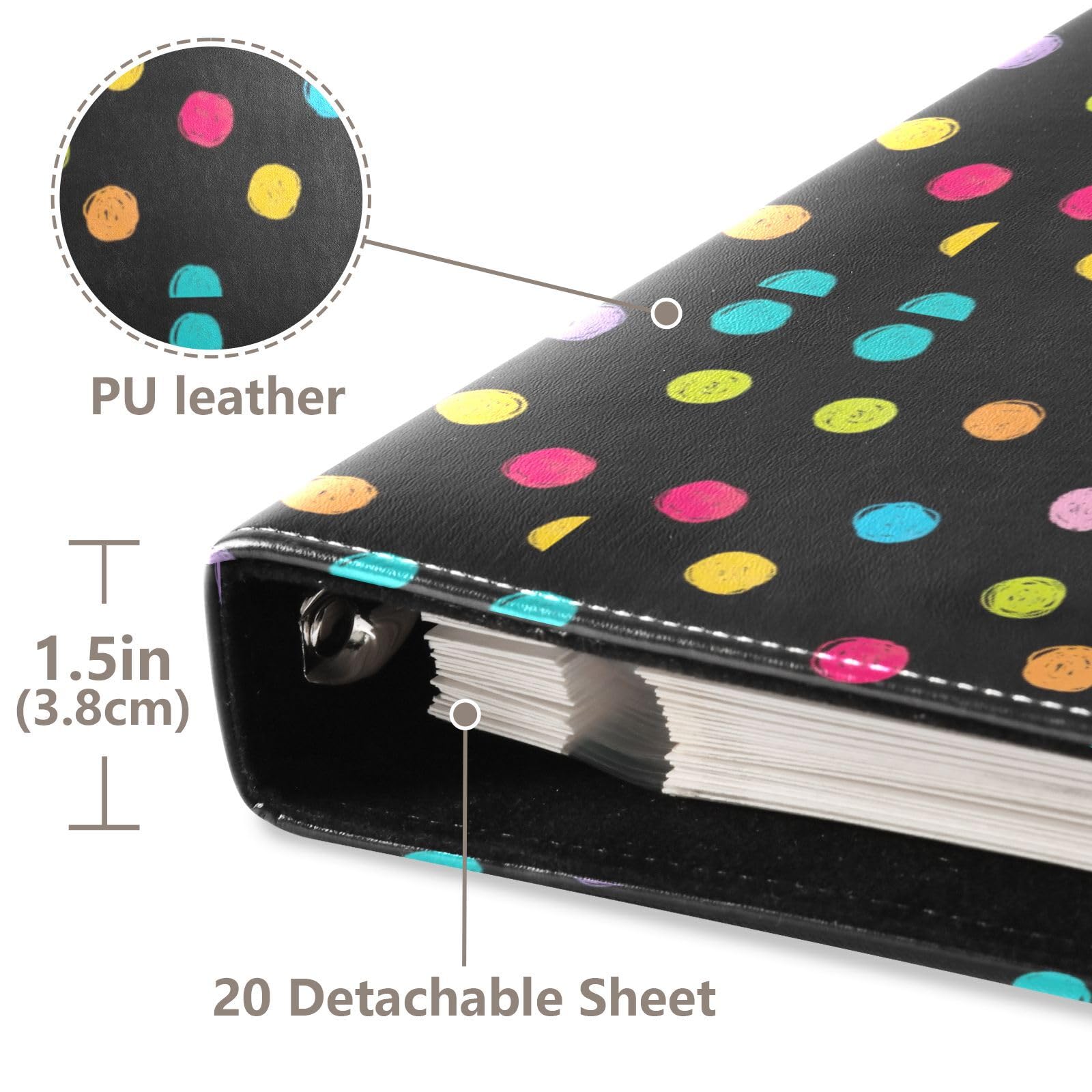 Crayon Polka Dots Schwarz Muster Fotoalbum Fotobuch Selbstklebend Fotoalben Buch Bilderalben 4x6