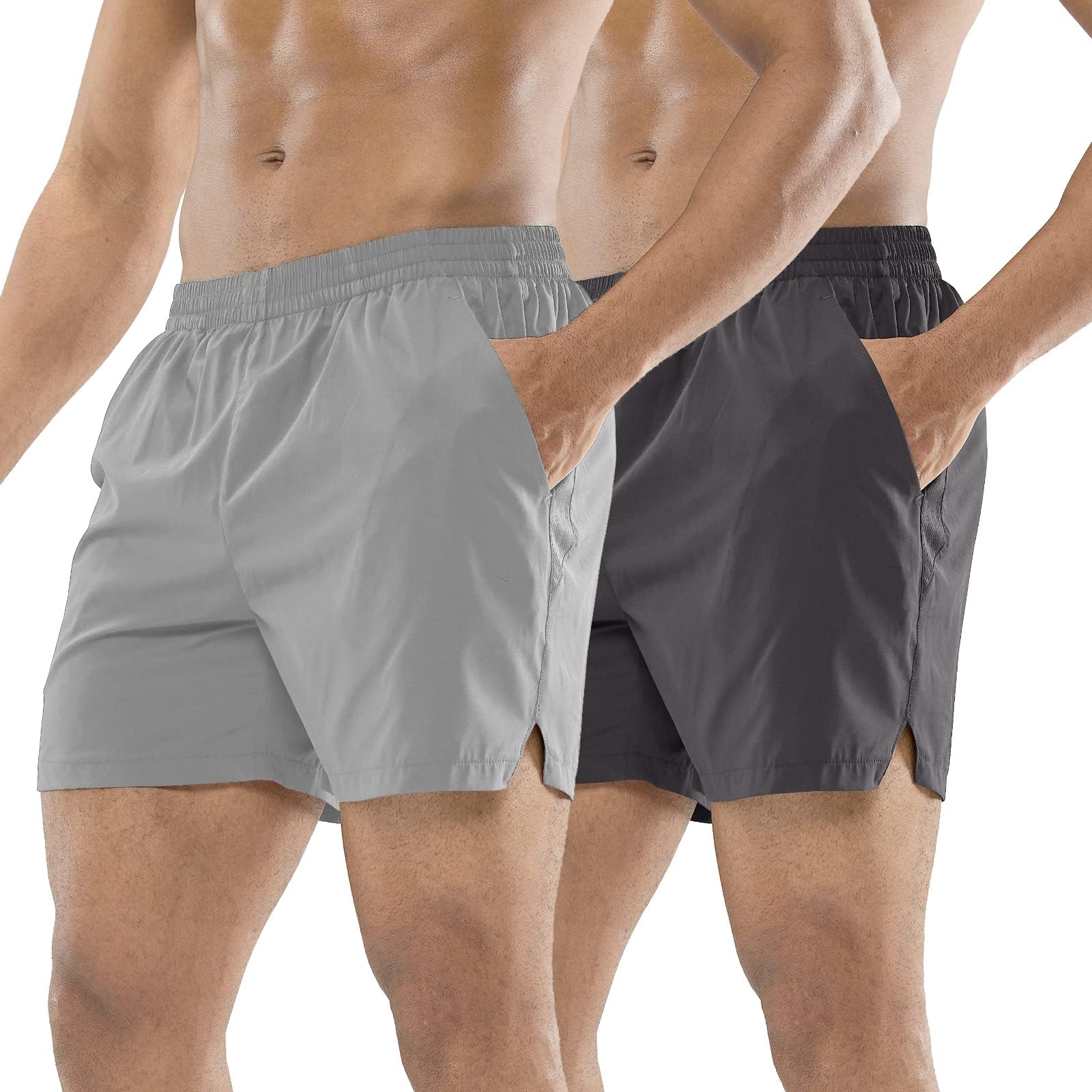MIER Men's 5 Inch Inseam Running Shorts, Quick-Dry with Pockets