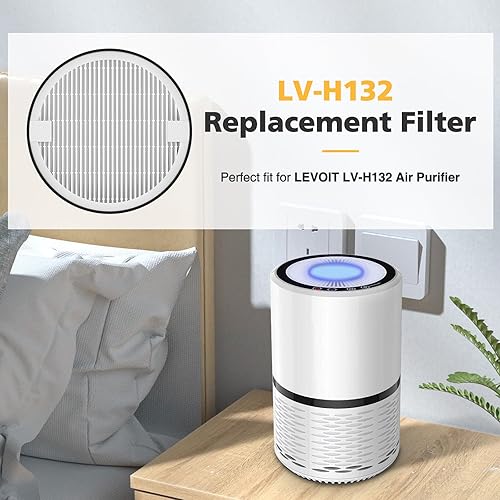 Miniatura 2 de Filtro de reemplazo LV-H-132 Compatible con el purificador de aire LEVOIT LV-H-132 Filtro de reemplazo, Parte # LV-H-132-RF, paquete de 3