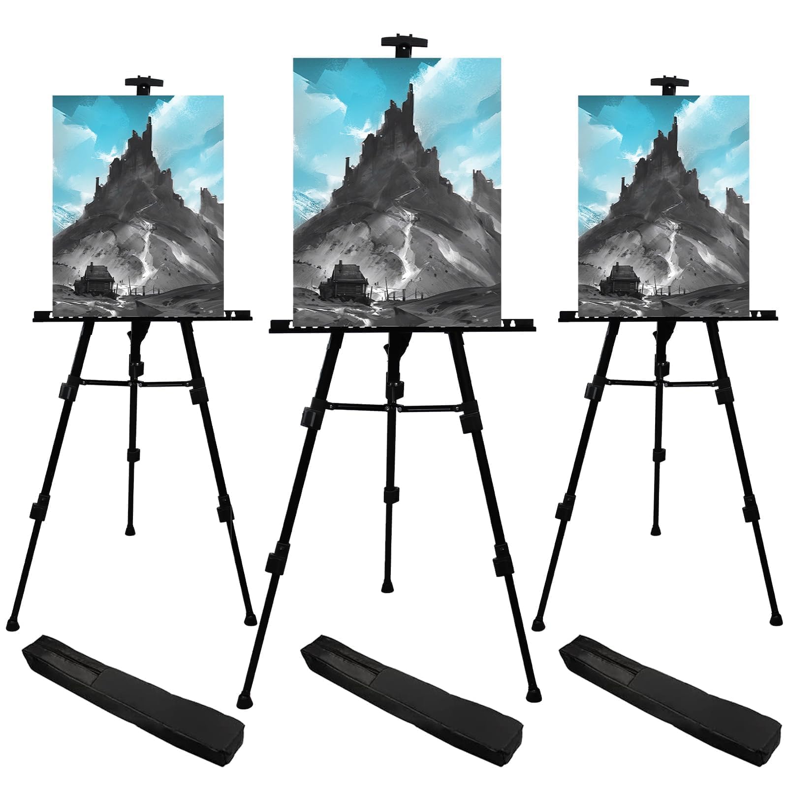 RRFTOK Caballete de exhibición de 72 pulgadas, caballete ajustable para pintar lienzos, altura de 22 a 72 pulgadas para pintura de mesa/suelo, exhibición