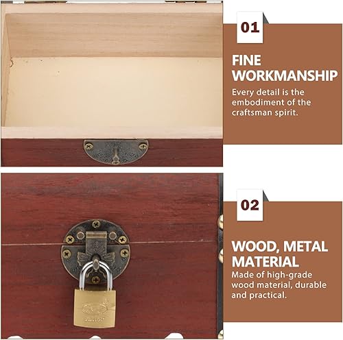 Miniatura 7 de Caja de almacenamiento de madera con cerradura de casillero, 1 unidad, caja de madera de ahorro, alcancía para niños, caja de alcancía para niños,