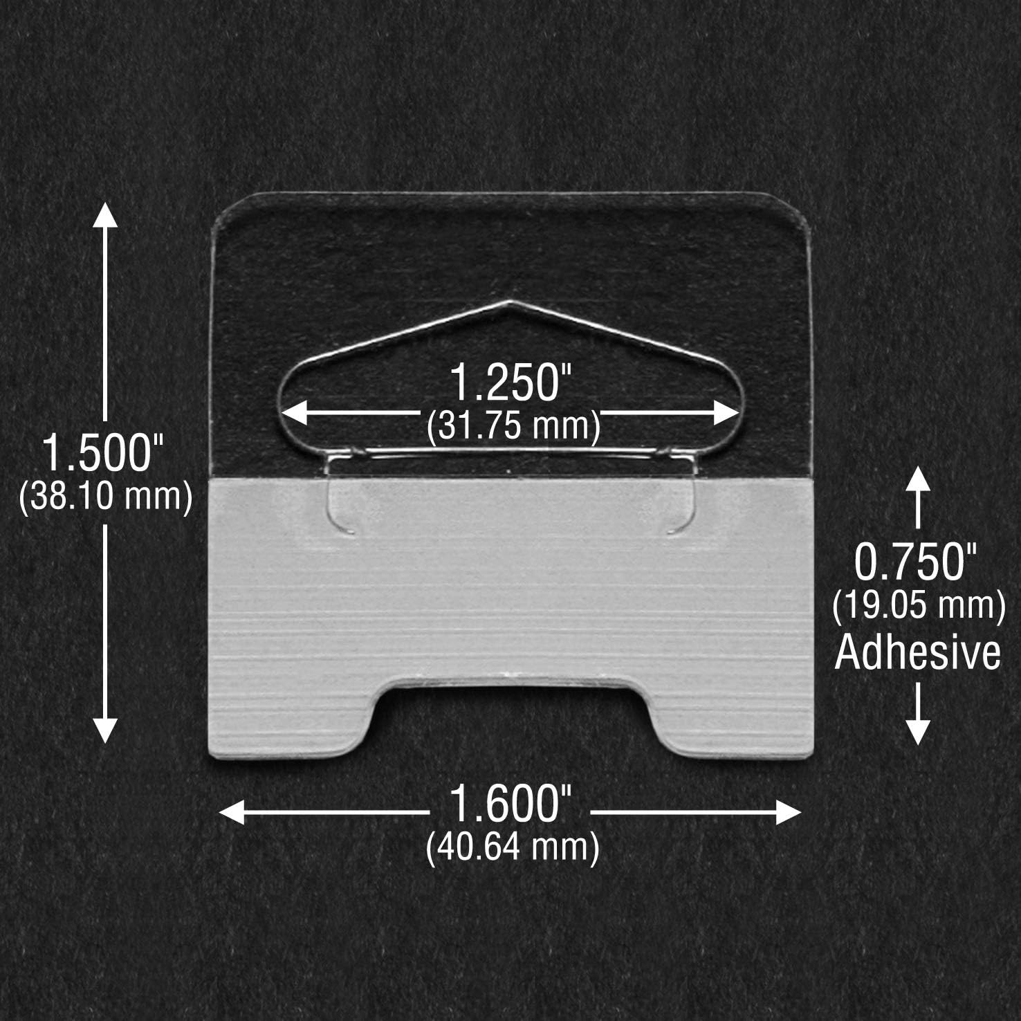 5000 Clear Self Adhesive Medium Duty Slot Hang Tab Tags 14Oz Limit Retail Hangers for Shop - Ideal Pegboard and Slatwall Accessories for Retail Display