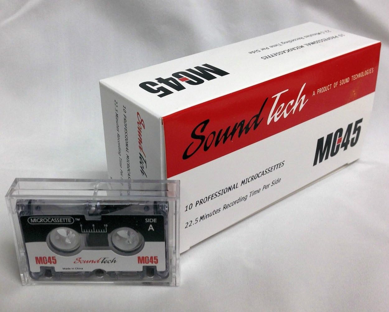 SoundTech MC45 Microcassette Tapes, 45 Minute, 22.5 Minutes per side. Total 10 Professional Microcassettes (Replacement for Sony, Olympus, Maxell Micro Cassette)