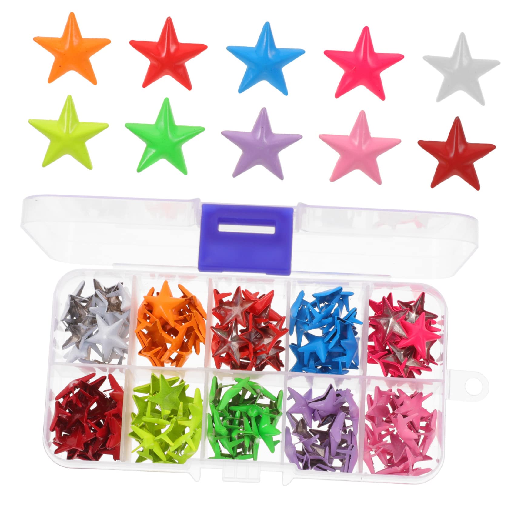 SHINEOFI 300 Piezas Clavos Estrella De Cinco Puntas Estrella De Cinco Puntas Uñas Accesorio Diy Tachuelas Para Ropa Pernos Prisioneros De Bricolaje Punk Encantos De Remache Remaches Metal