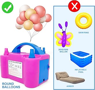 SKY-TOUCH Electric Balloon Pump, Portable Balloons Air Pump for Balloon Arch, Balloon Garland, Party Decorations, Kids Birthday, Baby Shower, Party Supplies & Decorations, Pink