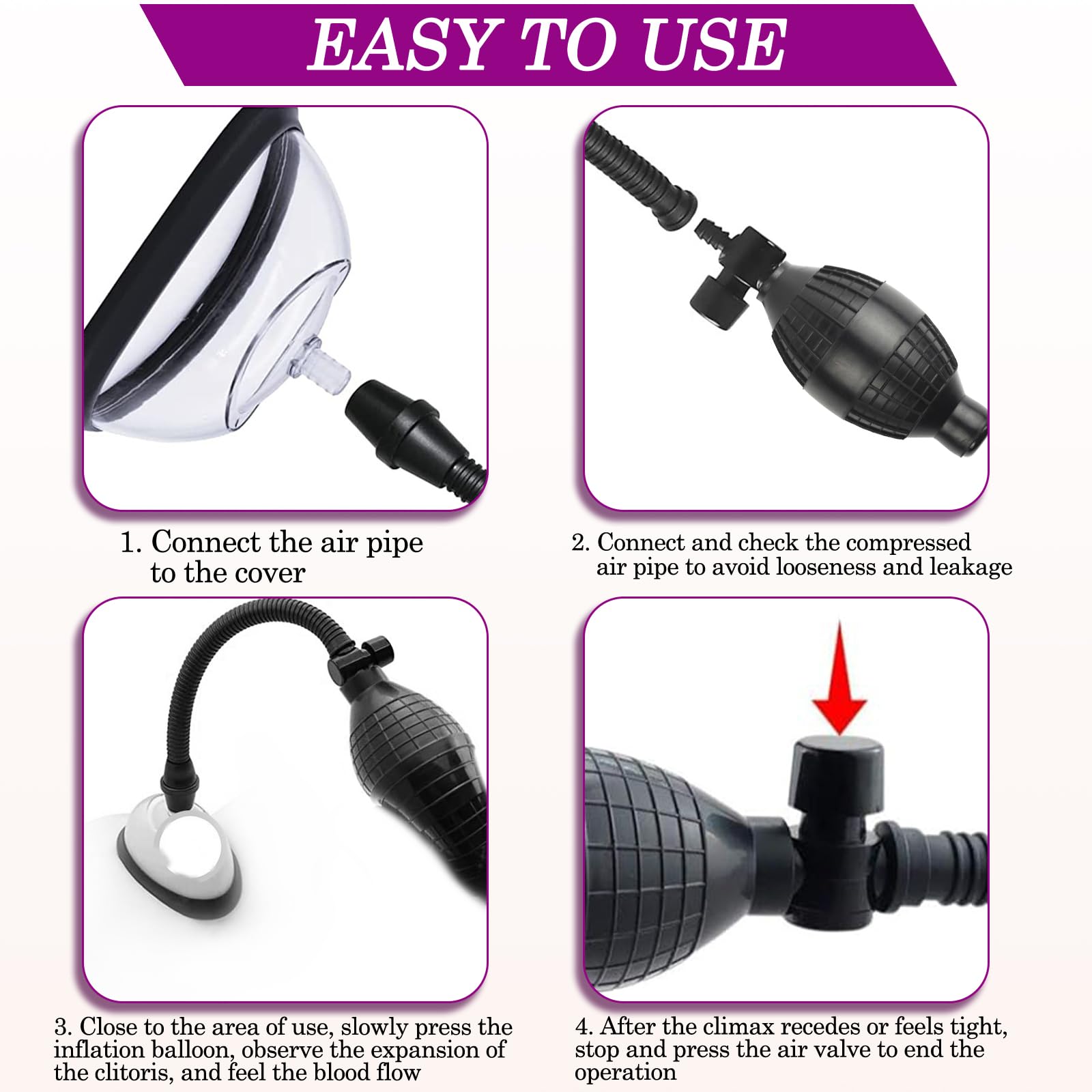 BDSMLOVE Pompa per Vagina Giocattolo Erotico per Donne, Pompa per Figa Clitoride Pompa per Vuoto Ventosa per Capezzoli con 5 Ventose Potenti, Set di Giocattoli Sessuali per Coppie