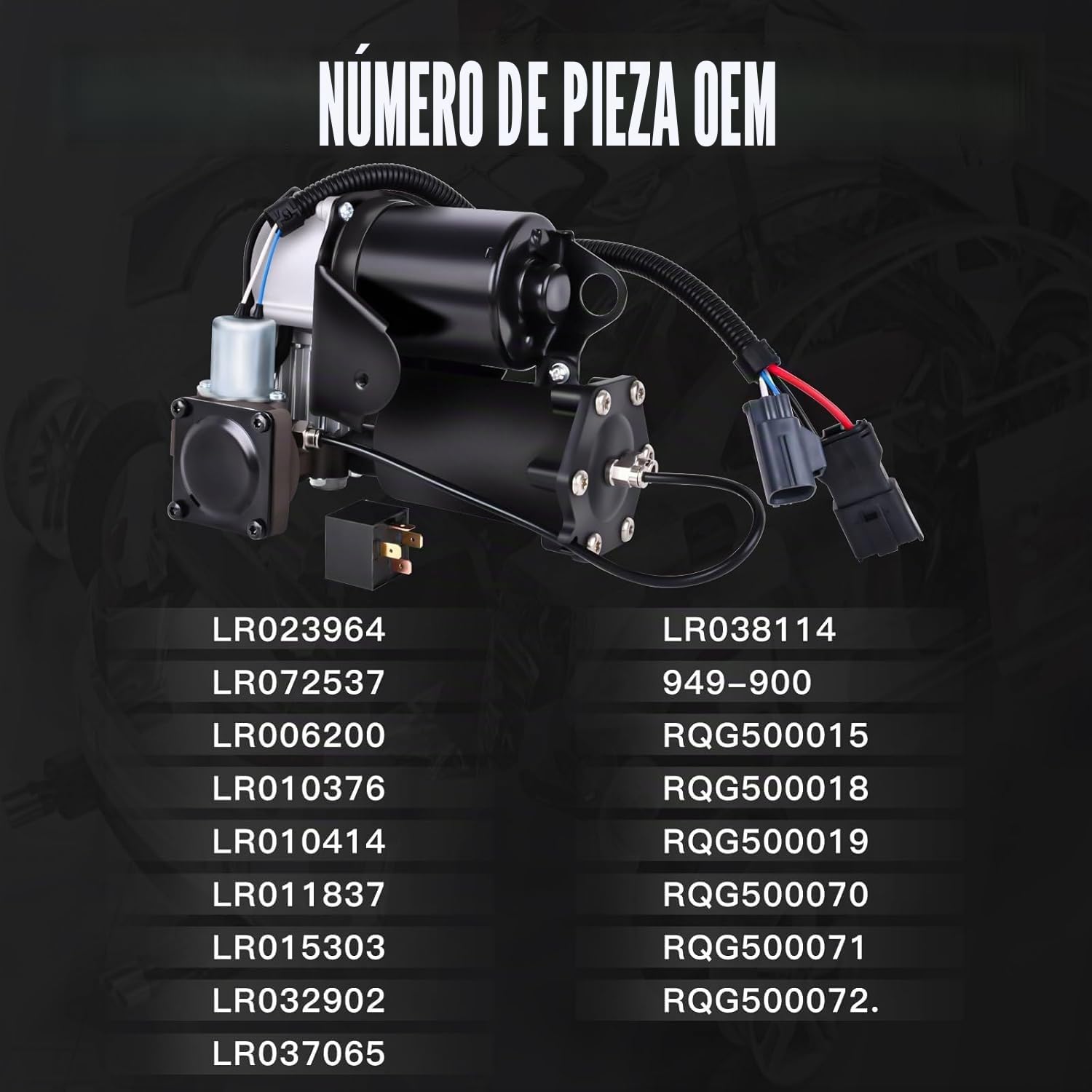 Bomba de compresor de aire con relé de repuesto para Discovery III L319 L320, accesorio de coche, parte # LR023964 LR072537 LR044360