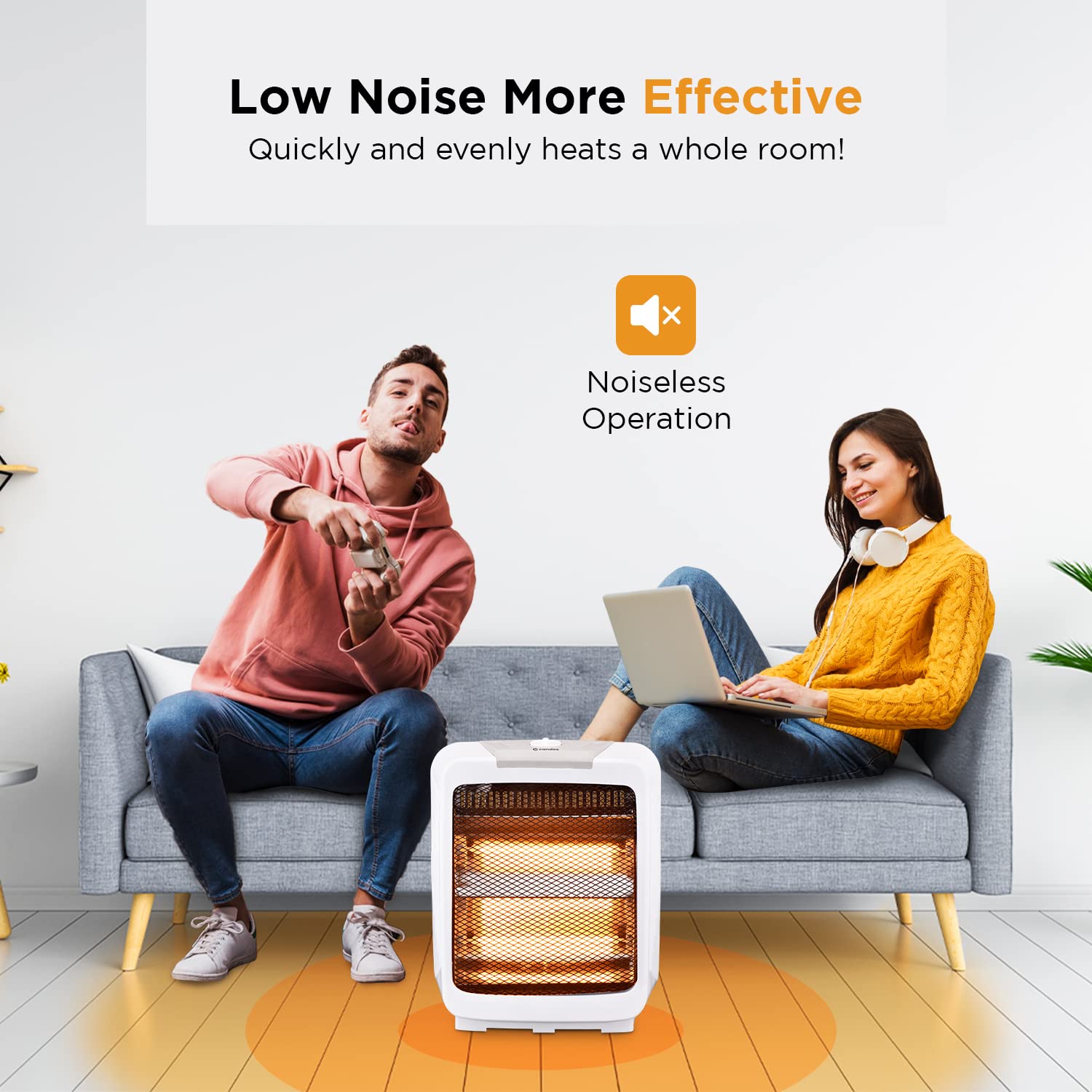 Candes New Infra2 800 Watt Noiseless (ISI Certified) Halogen Room Heater  with ABS Body, 2 Stage Heating Controller, Overheating Protection, 2 Rod  Heater, Safety Mesh (1 Year Warranty, White) : Amazon.in: Home u0026 Kitchen