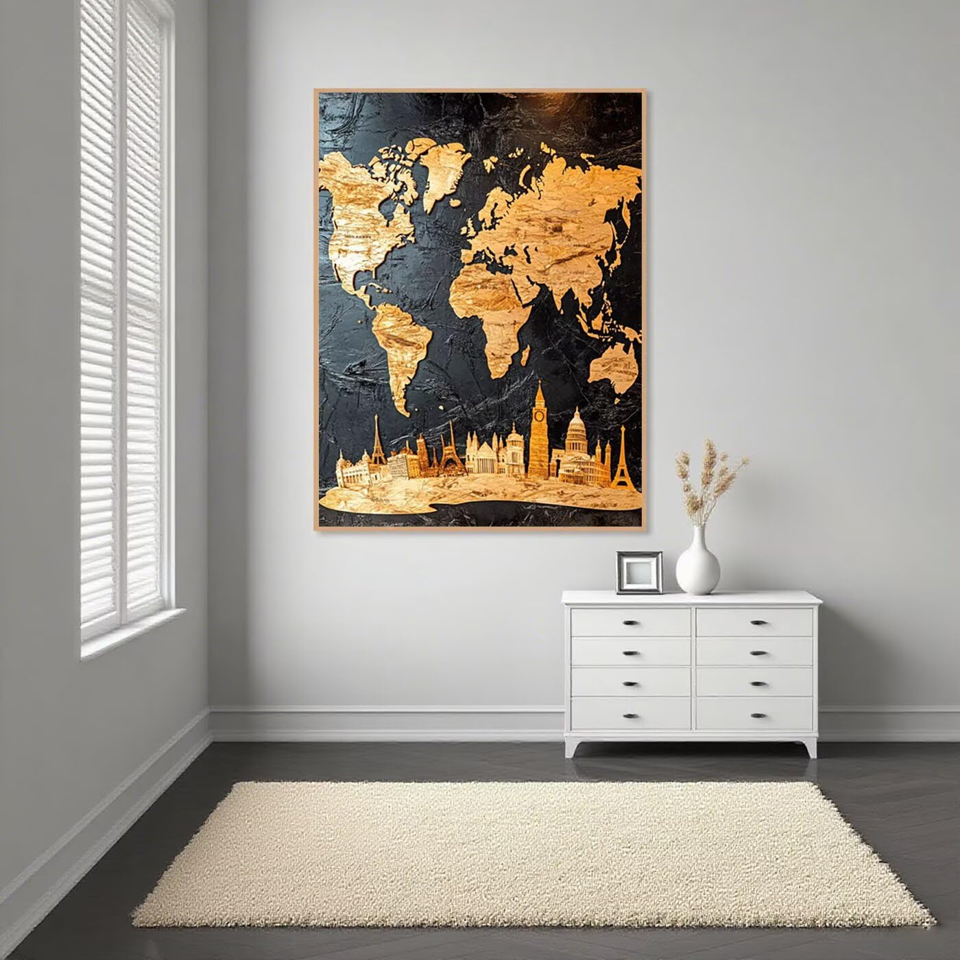 Malarstwo diamentowe w stylu retro, dla dorosłych, mapa świata, zestaw do samodzielnego malowania, zestaw do majsterkowania, zestaw do majsterkowania dla dorosłych, akcesoria do salonu, dekoracja