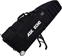 Vista 1 de ASK ECHO Locklink StableRoller - Bolsa de viaje de golf con sistema de balanceo de 4 ruedas, patas de soporte extensibles