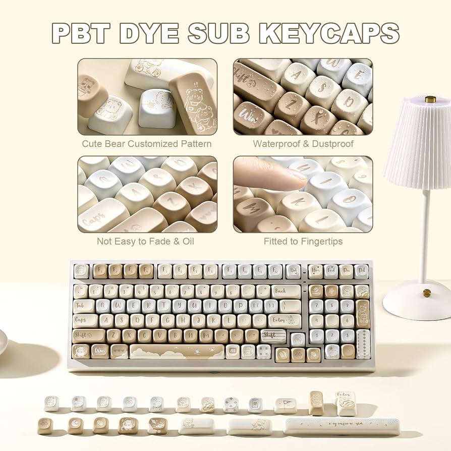 Amazon.com: YUNZII 132 Keys MOA Keycaps, Dye-Sublimation PBT