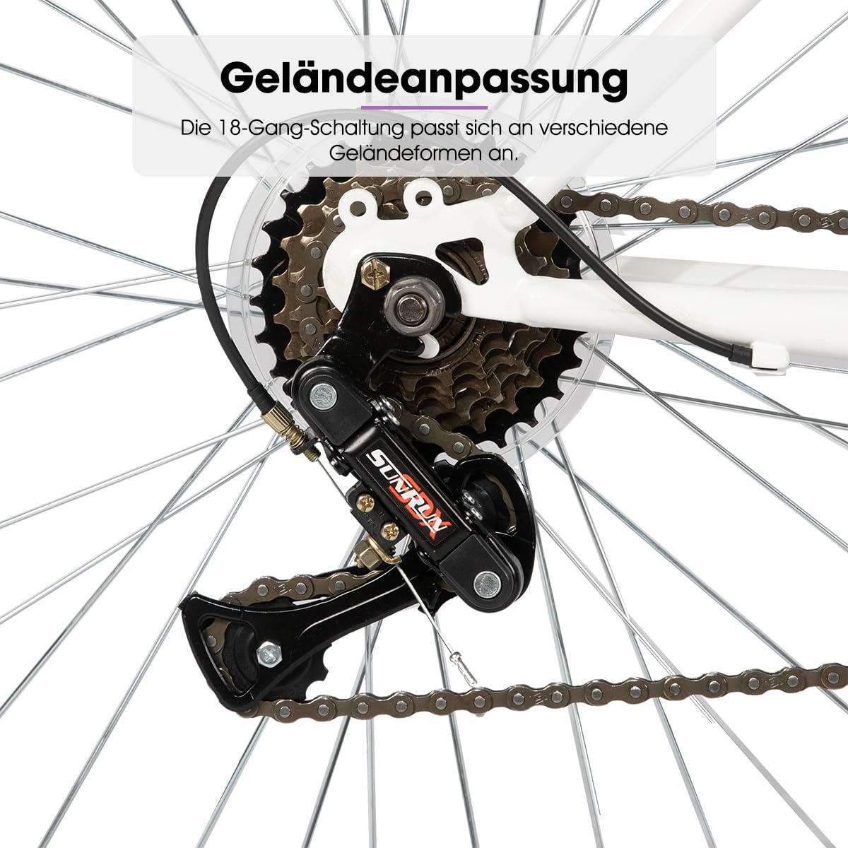 Hiland Damen 24 26 Zoll Mountainbike, Fahrrad für Mädchen & Frauen, 18 Gang MTB Fahrrad mit V-Bremsen, Robuster Stahlrahmen Mountainbike, Schwarz/Rosa/Weiß