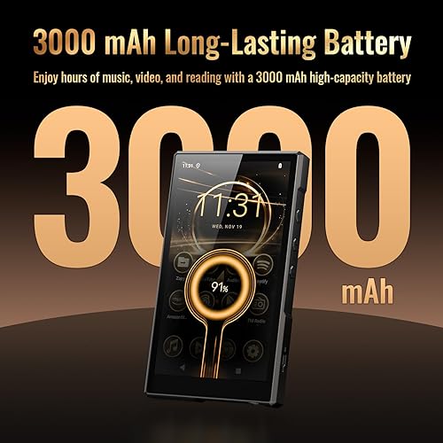 Miniatura 7 de Luoran Reproductor de MP3 con Bluetooth y WiFi, reproductor de música MP4 Android con Spotify, Play Store, descarga e instalación gratuita, pantalla