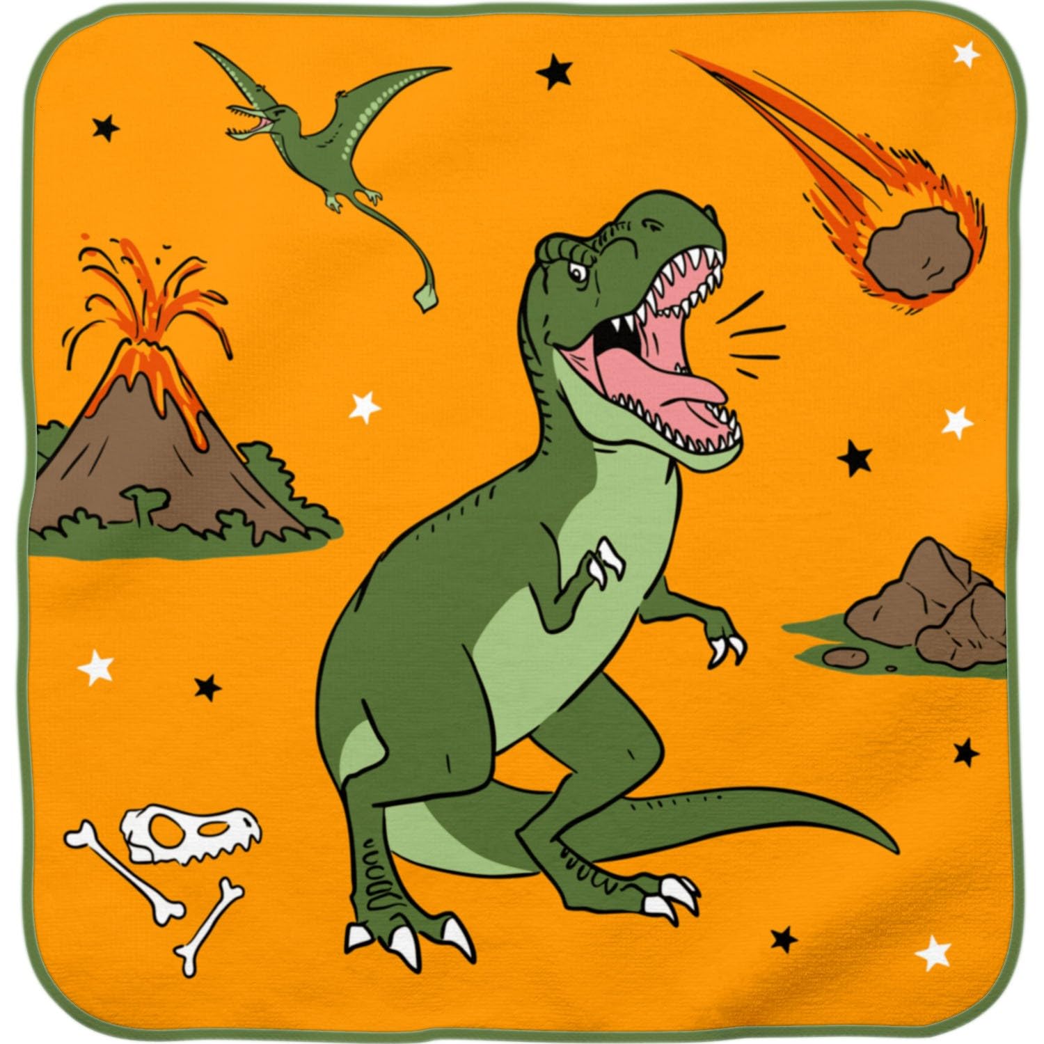Sheepworld Magic Towel for Children Motif Dino | Magic Towel, 30 cm x 30 cm, Pressed, Gift, Back to School, School Cone | 74818