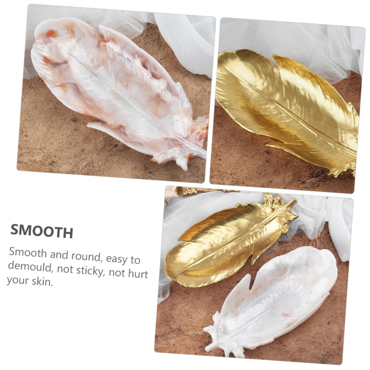 NUOBESTY 2pièces Moule Silicone pour Plateau Décoratif Outil De Fabrication De Plateaux Élégants Résistant Chaleur Et Froid Parfait pour Vos Projets Artisanaux