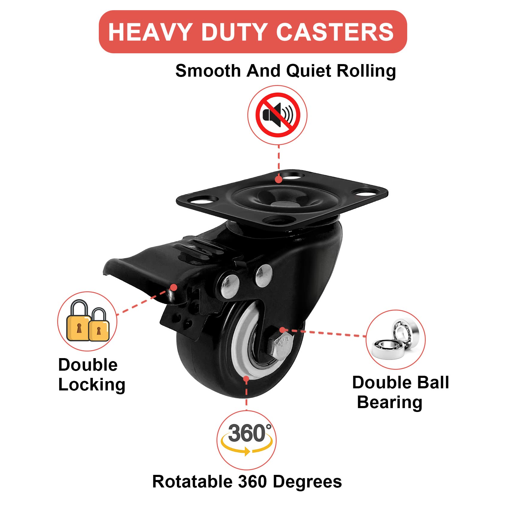 4 Rotelle Industriali GBL Da 100mm - Portata 600kg Per Carrelli E Mobili Pesanti - Foto 8