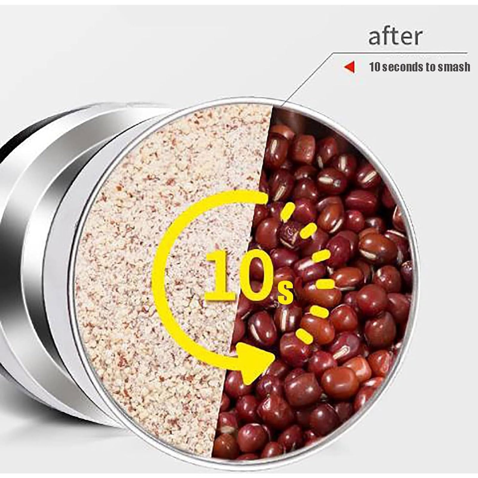 Molinillo De Café Portátil, Molino De Granos Eléctrico De Acero Inoxidable De 300g Con Cubierta Protectora Transparente, Pequeña Máquina Trituradora Doméstica Para Condimentar Maíz, Chile, Pimienta
