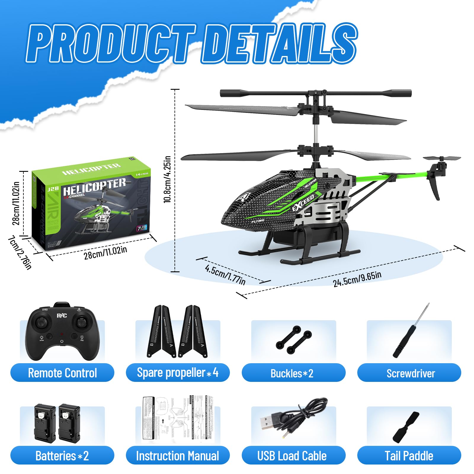 RC Helicóptero,Helicóptero teledirigido 2.4G con luz 7 colores LED,Elicoptero Teleridijido niño 3.5 Canales,Avion Teledirigido con Giroscopio y Altura Fija,Regalos de Fiesta Ideales para niños y niñas