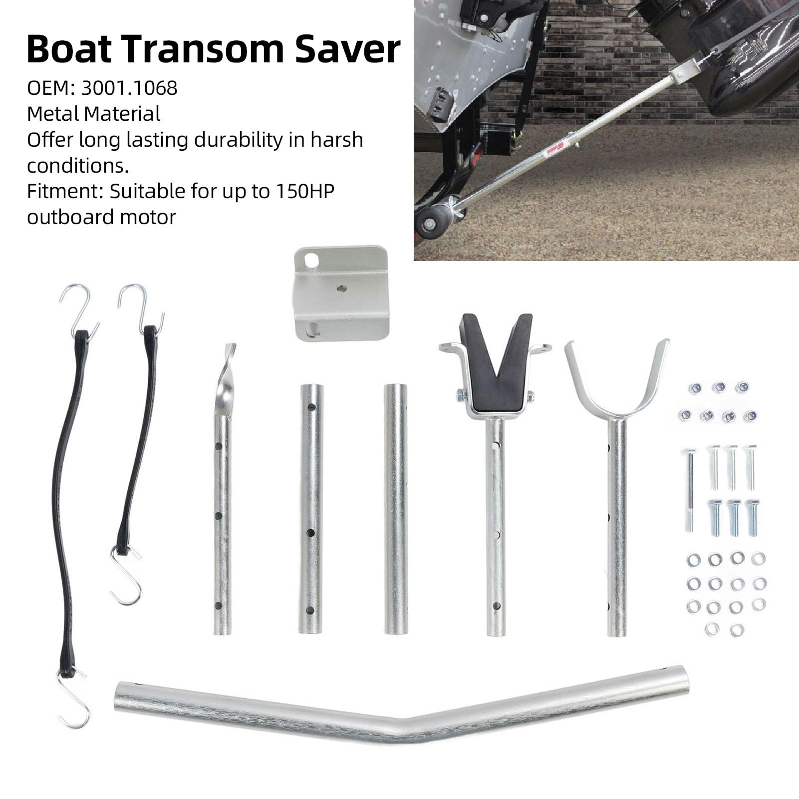 Transom Saver, 28 Bis 59 Zoll Verstellbarer Boots-Transom Saver 3001.1068, Boots-Außenbordmotor-Spiegelstützteile für Bis zu 150 PS Außenborder