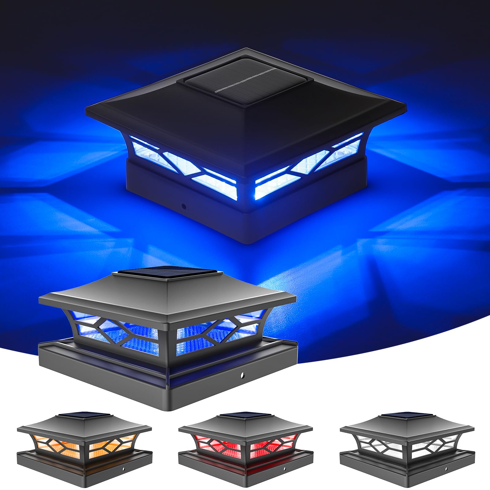 VOLISUN Paquete De 18 Luces Solares Negras Para Poste De Valla Solar Para Tu Poste De Valla