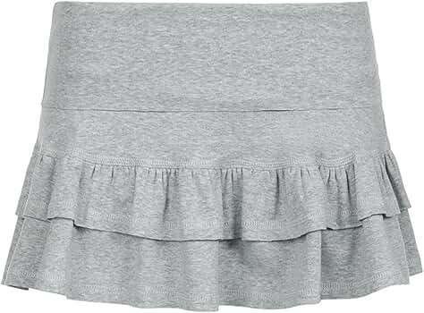 ★LOW CLASSIC★ RUFFLED MINI SKIRTGREY LC241_SK02GR Finance Mommy Low Rise Suit Mini Skirt | Rusty USA