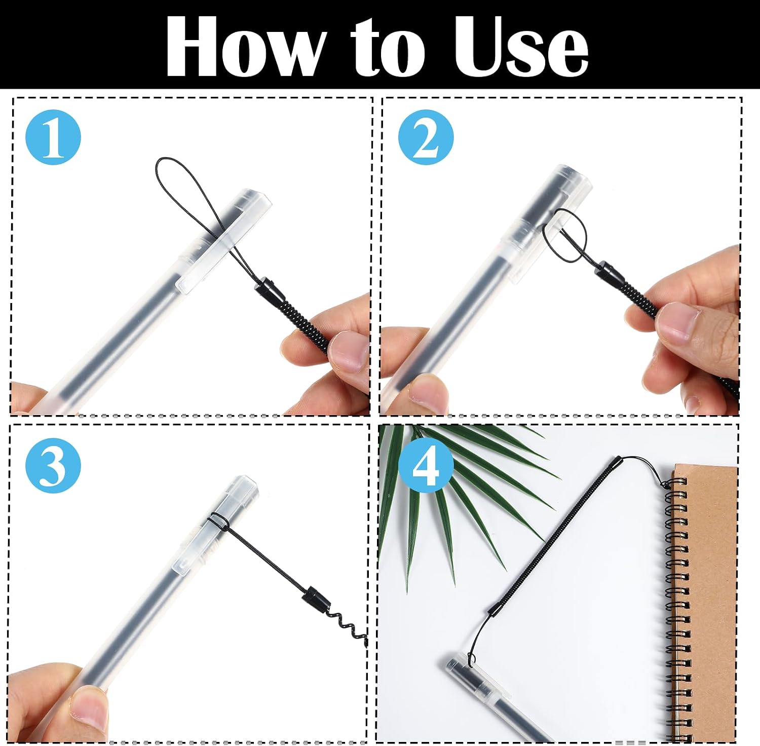 Ymapinc 8Pcs Pen Leash, Elastic Stylus Pen Tether Lanyard for Touch Pens