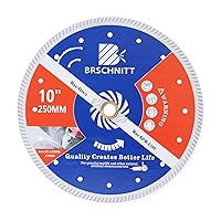 Vista 1 de Hoja de diamante para mampostería, 10 pulgadas (9.843 in) con eje de 1"-4/5"-5/8" disco de corte de diamante continuo seco/húmedo para granito