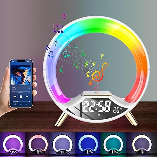Miniatura 1 de Galaxpzjxhy Reloj despertador Sunrise el mejor sistema de sonido Bluetooth para la decoración de tu dormitorio y oficina - Reloj despertador,