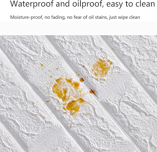 Miniatura 4 de Paneles de pared 3D impermeables para despegar y pegar, para cocina, baño, sala de estar, papel tapiz autoadhesivo con textura sintética extraíble