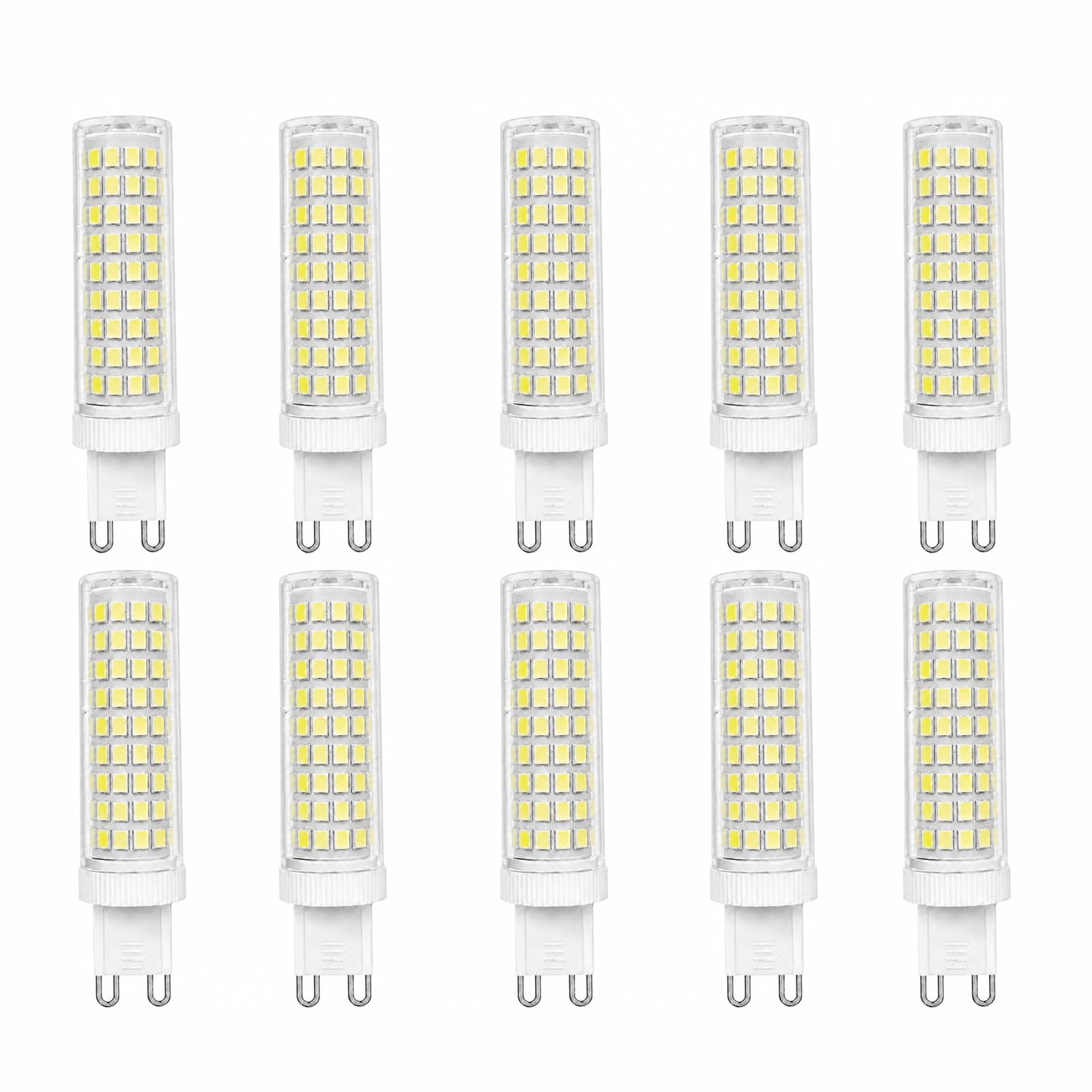 Bombillas LED G9 Mini Cerámica 15W, Luz Fría 6000K, Equivalente a 120W Halógena, 1000LM, No Regulable, Para Pequeñas Colgantes Cocina(10 Pack)