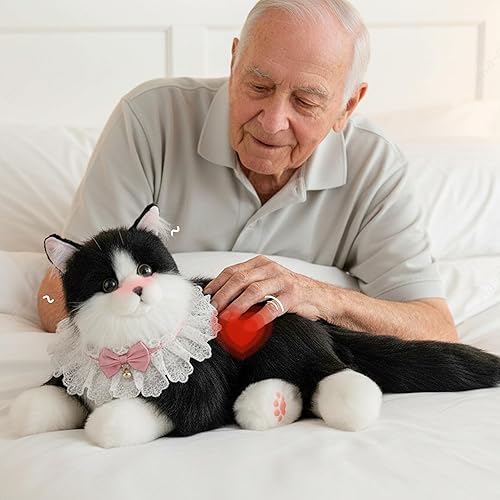 Interactive Companion Robot Cat Pets, Black Cat Stuffed Animals with