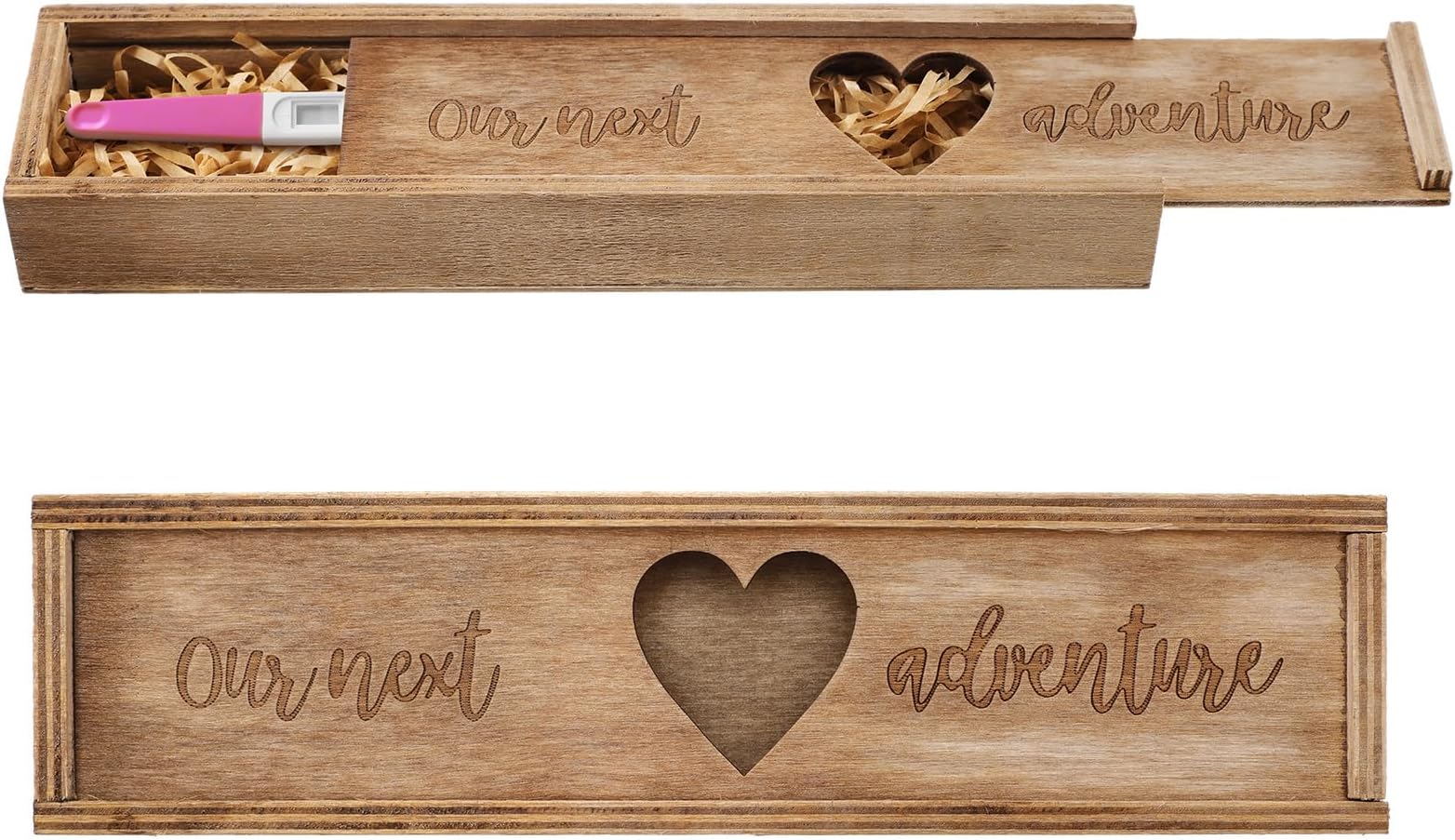 Barydat Wooden Pregnancy Test Keepsake Box Pregnancy Announcement Box Wooden Baby Announced Box Baby Reveal for Grandparents Dad Aunt and Uncle