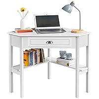 Yaheetech Scrivania Angolare per Computer Desktop Computer in Legno con Cassetto e