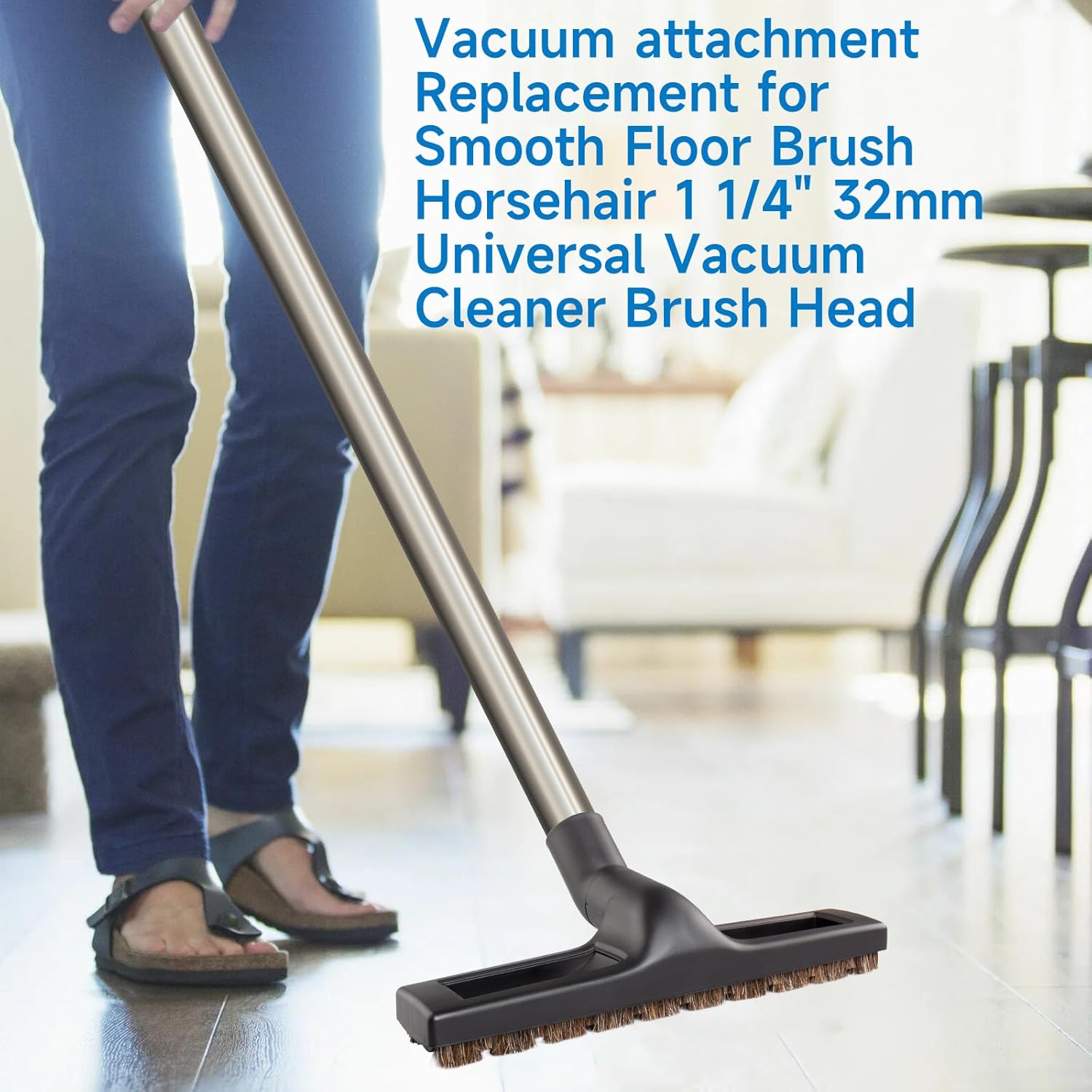 Upgraded Universal 1 1/4 inch(32mm) Vacuum attachments & brushes for Shark Vacuum brush - 360° Swivel 12” Wide Hardwood Brush & Adapter Vacuum Floor Brush with Horse Hair Attachments for Shark Vacuums