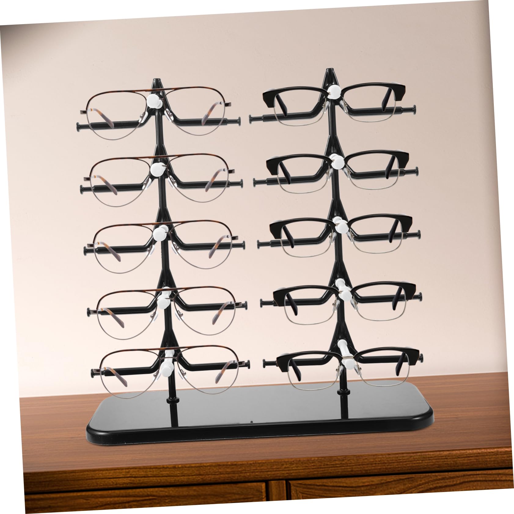 OUNONA 4piezas Soporte De Exhibición De Gafas Organizador De Escritorio Desmontable para Estante Doble para Gafas Ópticas Sol para Tiendas y Personal