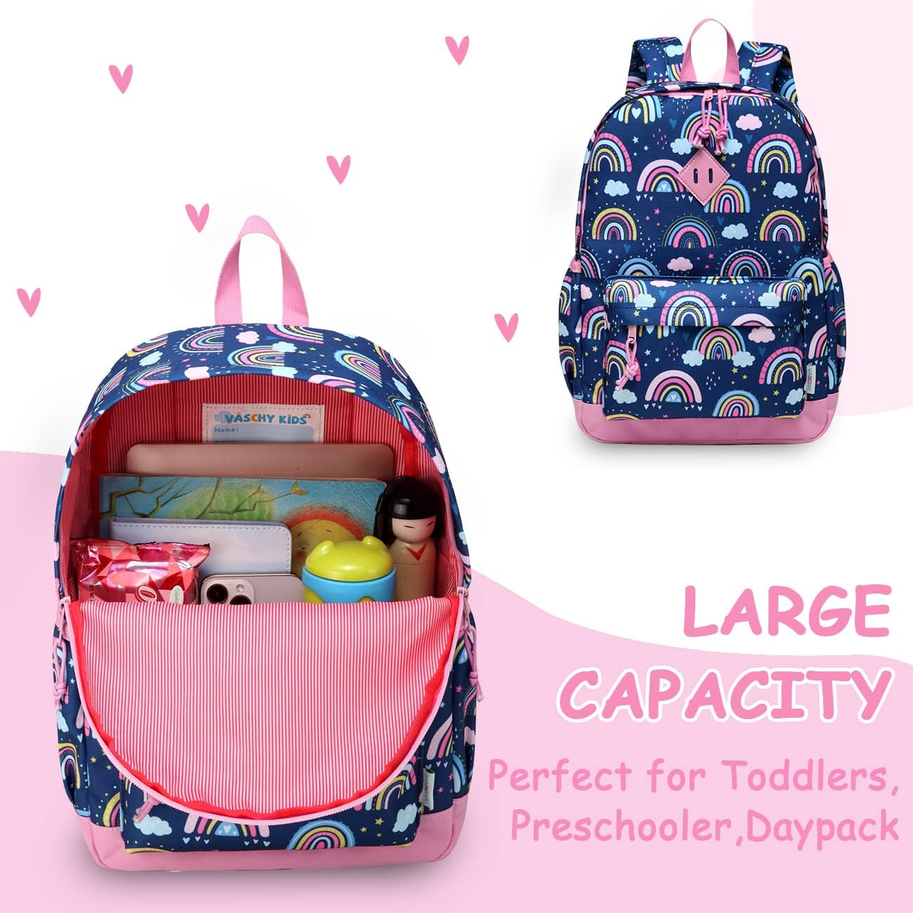 VASCHY Toddler Backpacks Kids, Lightweight Water Resistant Preschool Backpack for Children Boys and Girls w Chest Strap - Image 8