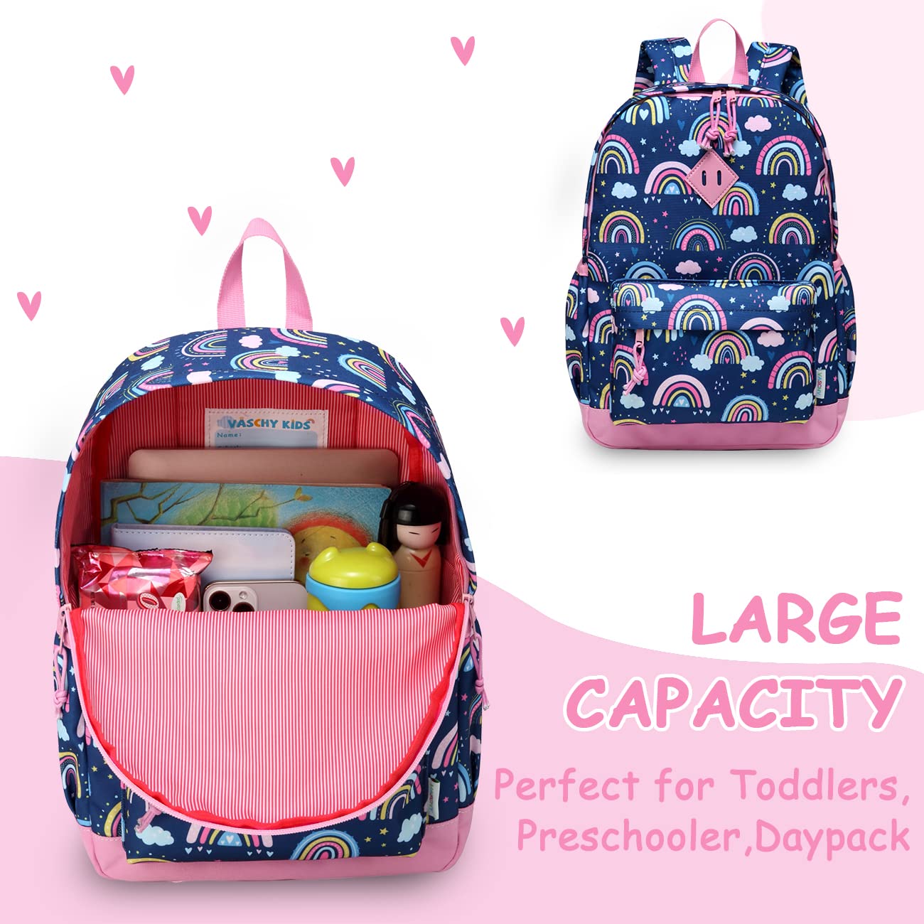 VASCHY Sac à Dos Enfants, Cartable Garçons Maternelle 4-6 Ans Mignon Léger Imperméable Sac a Dos Dinosaure Licorne pour A4 Dossiers Primaire Préscolaire avec Sangle de Poitrine