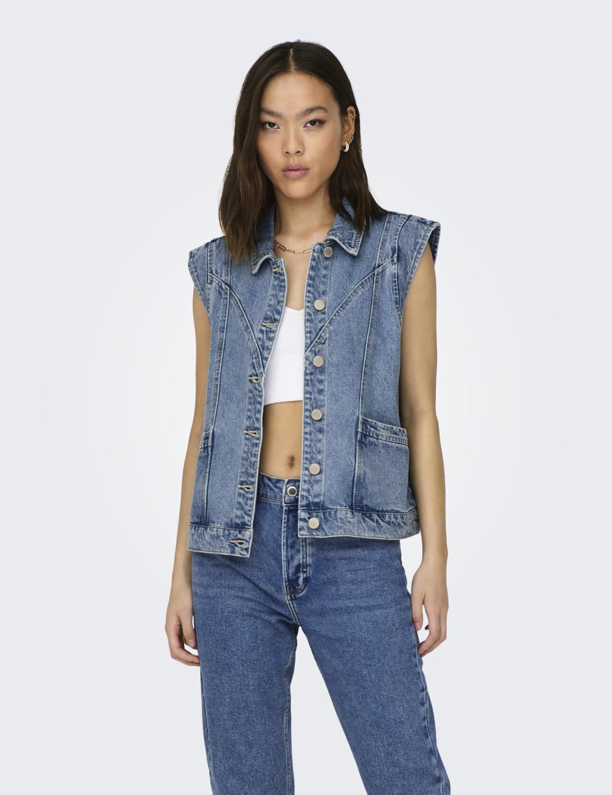 ONLY Women's Onlkennedy Sl DNM Waistcoat Bj Jacket