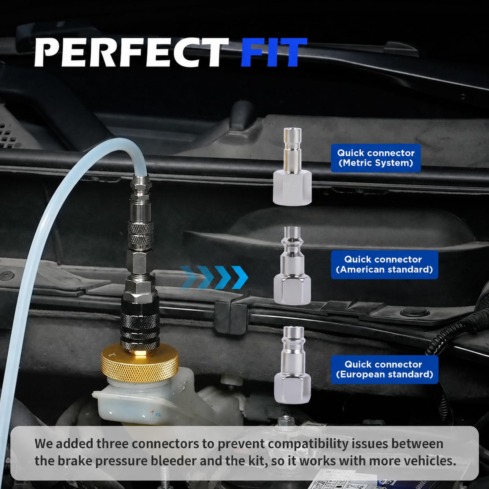 BELEY 17PCS Adapter do wentylacji hamulcowej Zestaw narzędzi wentylacji głównego cylindra hamulcowego Zestaw narzędzi wentylacji hamulcowej do wentylacji hamulcowej Kfz