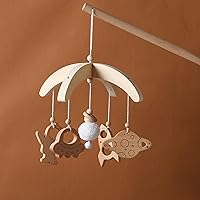 Vista 6 de Space Nursery Mobile - Cuna móvil para bebés - Móvil de madera para bebés - Sistema solar cuna móvil astronauta tema espacial decoración de cama