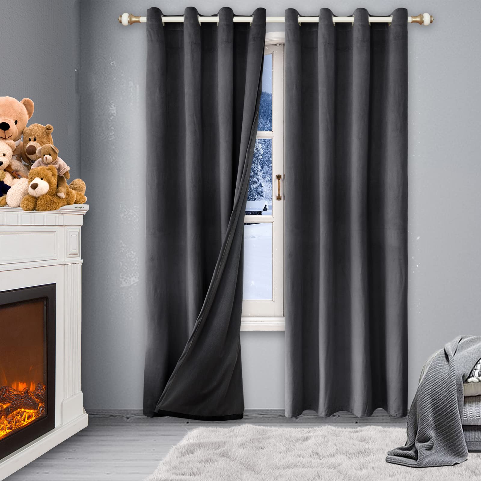 Rideaux occultants pour chambre de fille lot de 2 déco douce et cosy