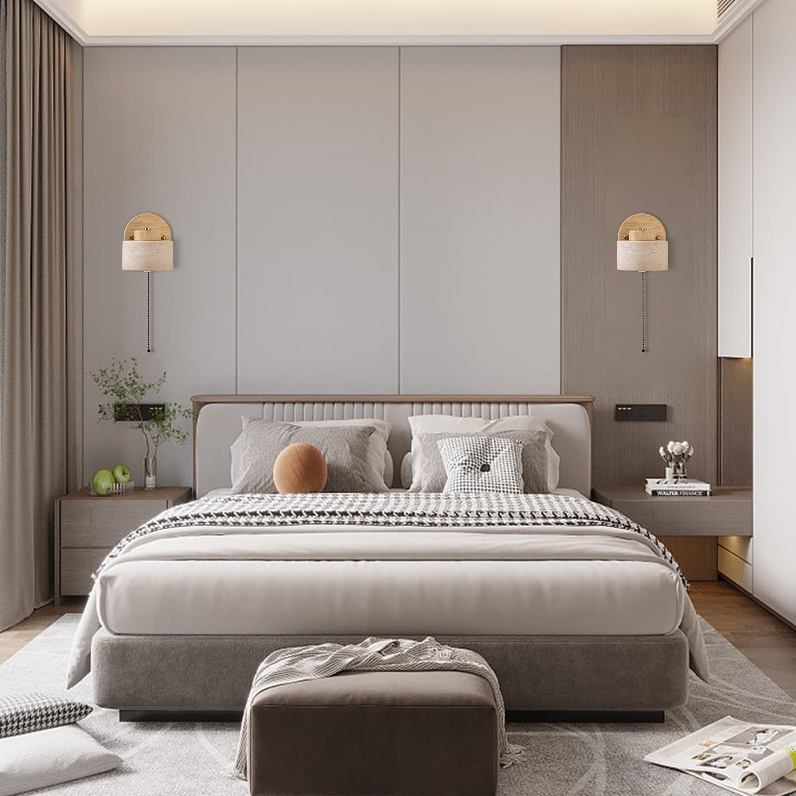 Lampada da Parete a LED con Interruttore, Applique da Comodino, faretto a Incasso, Applique Regolabili per Camera da Letto, Soggiorno, Hotel