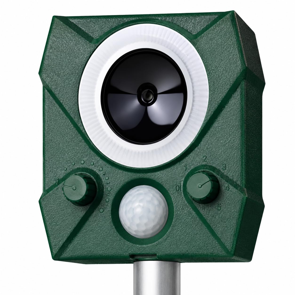 Podstring Cat Repellent for Gardens, 4-in-1 Fox Repellent with 5 Repellent Modes IP66 Waterproof Solar & USB Charging Ultrasonic Cat Scarers 110° PIR Motion Detection Night Vision Fox Deterrent