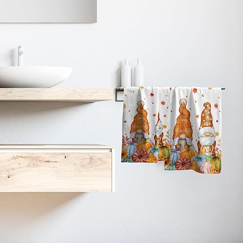 Vista 199 de Giwawa Juego de 2 toallas de mano de hojas marrones, toallas de baño bohemias suaves y delgadas, altamente absorbentes, decorativas, para cocina