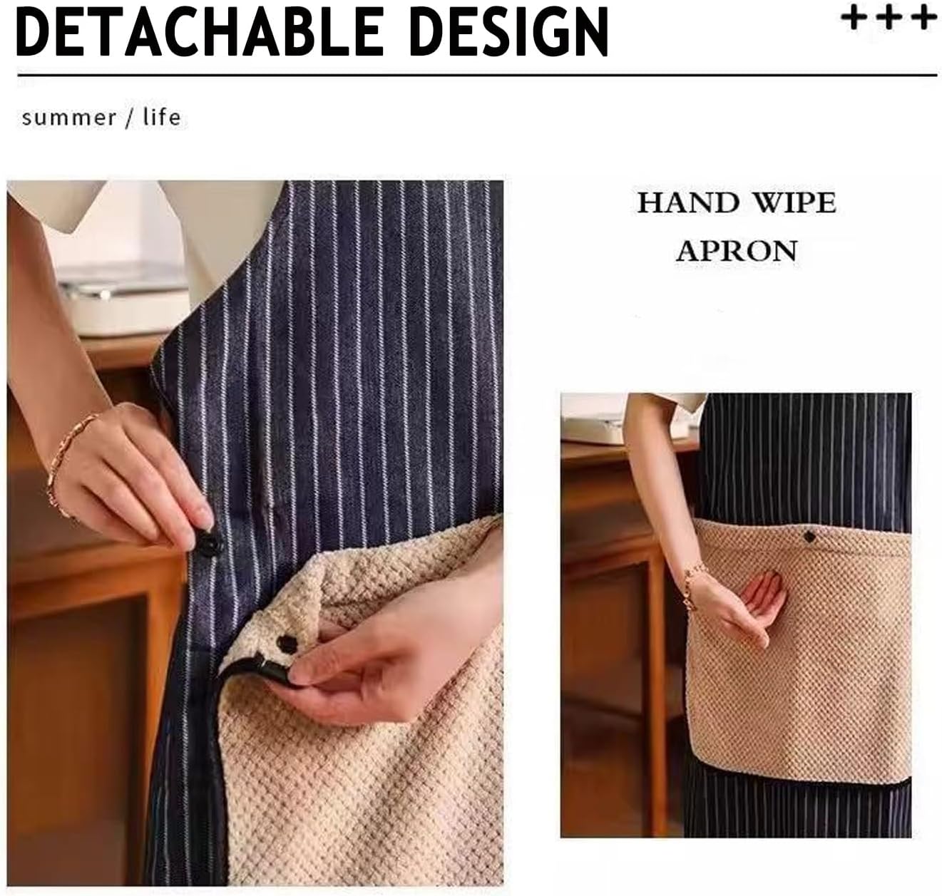 Apron with Removable Towel,Unisex Apron With Pockets ,Cross Back Design With Towel for Kitchen, BBQ & Crafting - Image 5