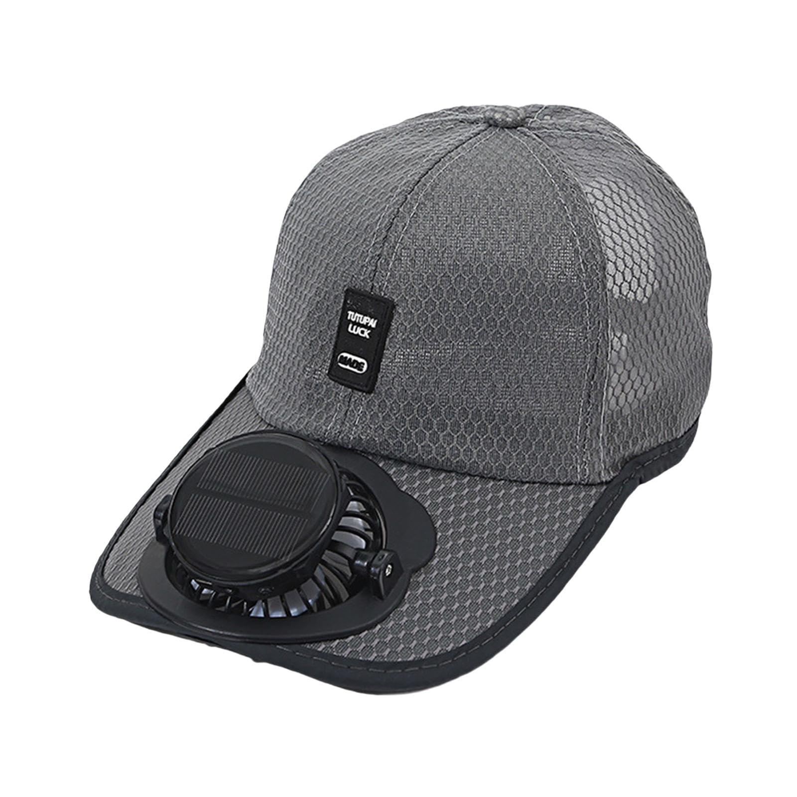 F Fityle Solar-Baseballkappe mit Ventilator, Ventilator Kühler Kappe, Cap mit Lüfter, Solar-Fan-Hut, Baseballmütze Fanmütze, UV-Schutz-Strandhut mit Kühlventilator für Camping Radfahren Laufen