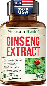 Panax Ginseng Supplement 1000mg Korean Red Ginseng Extract for Men & Women Energy, Focus & Stamina Support Standardized Full-Spectrum Adaptogenic Formula for Mental Clarity, Performance & Memory