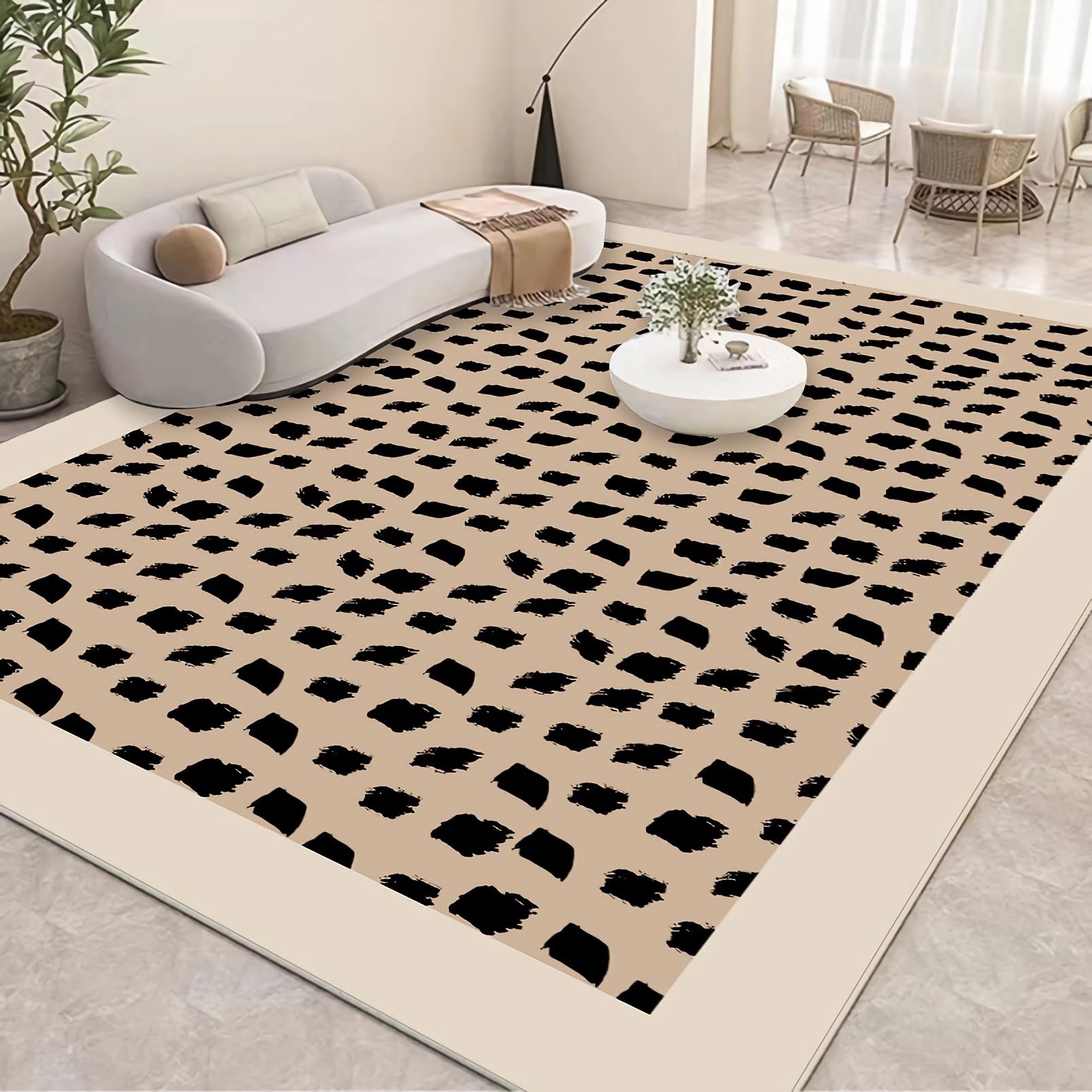Accessori gaming room,Tappeto da salotto marrone nero design graffiti resistente allo sbiadimento,tappeti bambini cameretta tappeto per cameretta,60x160cm